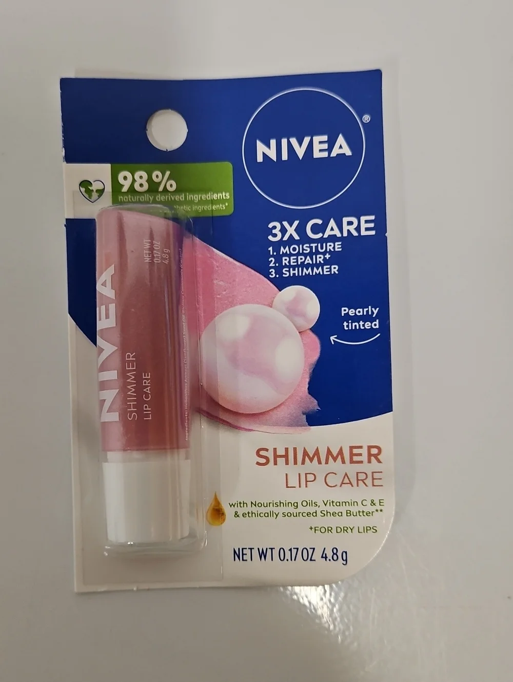 NIVEA Shimmer Lip Care — Pearly Pink Nourishing Balm